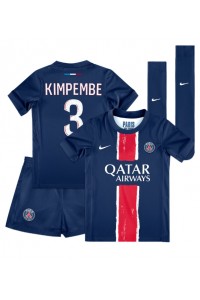 Fotbalové Dres Paris Saint-Germain Presnel Kimpembe #3 Dětské Domácí Oblečení 2024-25 Krátký Rukáv (+ trenýrky)